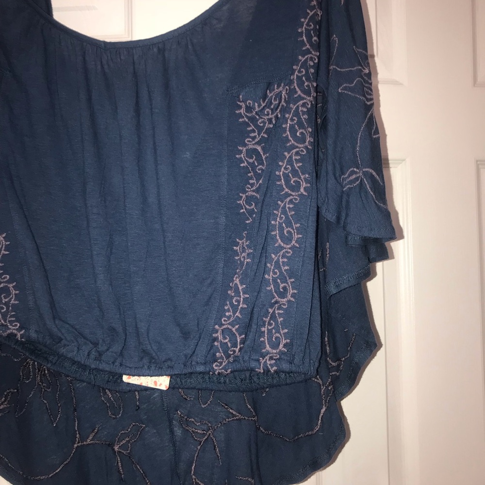 Free People New World Jersey Sevilla Blouse Sz XS - Picture 5 of 6